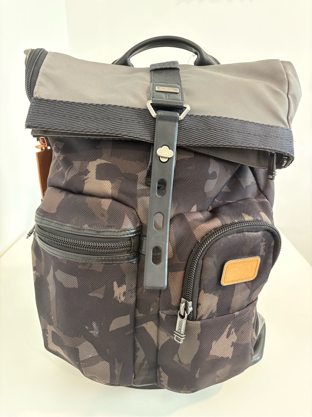 TUMI Alpha Bravo Camo Flap Backpack – Grey/Black